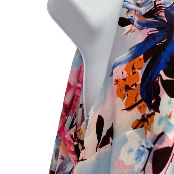 Jennifer Lopez JLo Misses Embellished Keyhole Split Back Floral Tank Top L - Picture 6 of 13